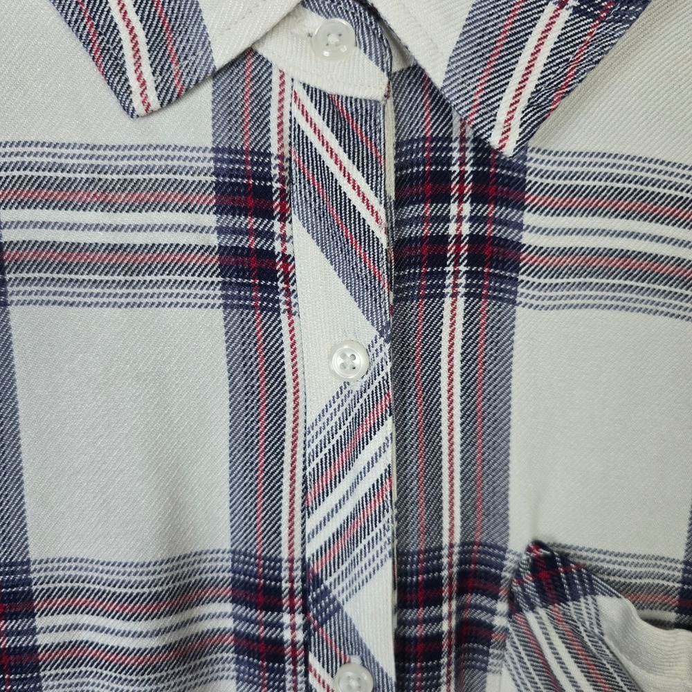 Rails Hunter White/Scarlet Plaid Button Down Shirt Women's Small White Red Blue - Picture 3 of 5